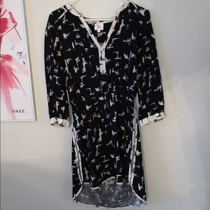 Silky black and white Parker Dress